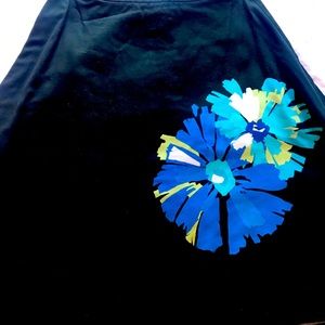 Black Skirt with Blue Flowers